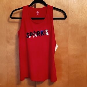 Sparkle Patriotic Flip Tank Top 4th of July